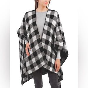 Checkered Soft Poncho